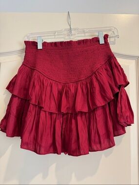 Pants Store NWT Women’s Ruffled Mini Skort - Burgundy